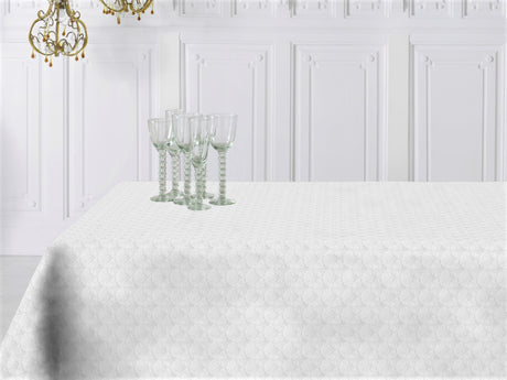Amigoni Blanco - Jacquardvävd textilvaxduk, 160 cm