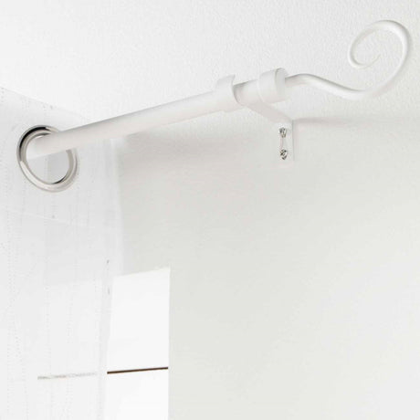 Arabesque Vit – Justerbar gardinstång 120–210 cm, upphängning