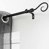 Arabesque Svart – Justerbar gardinstång 120–210 cm, upphängning