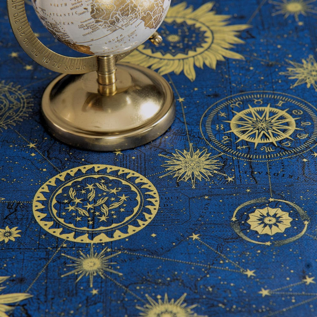 Astra Blå – vaxduk med stjärnhimmel i guld