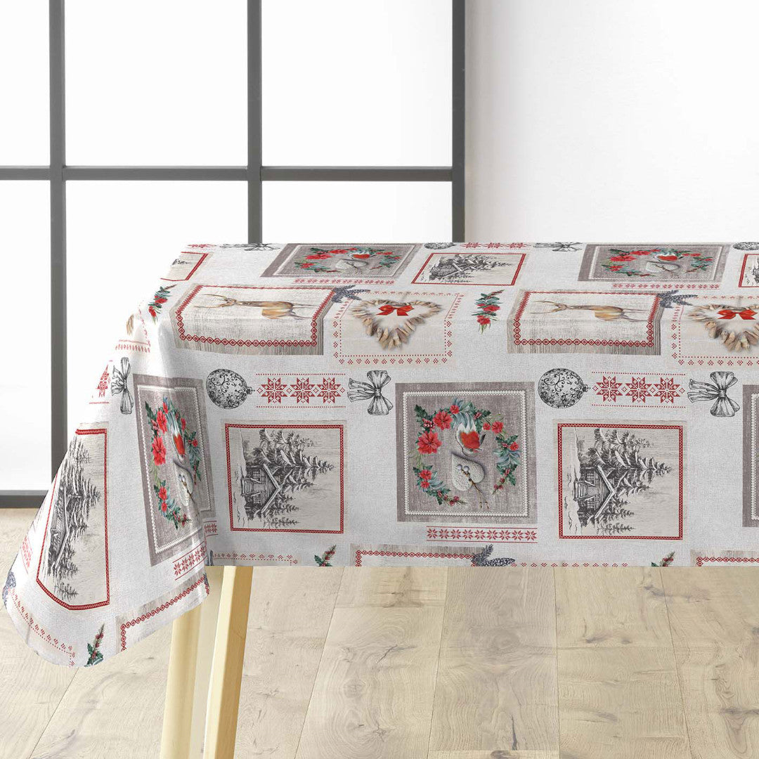 Avoriaz - Julvaxduk på ett bord med vintermotiv