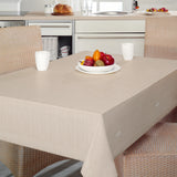 Miljöbild Balance Cake - 160 cm bred vaxduk med randigt mönster i beige