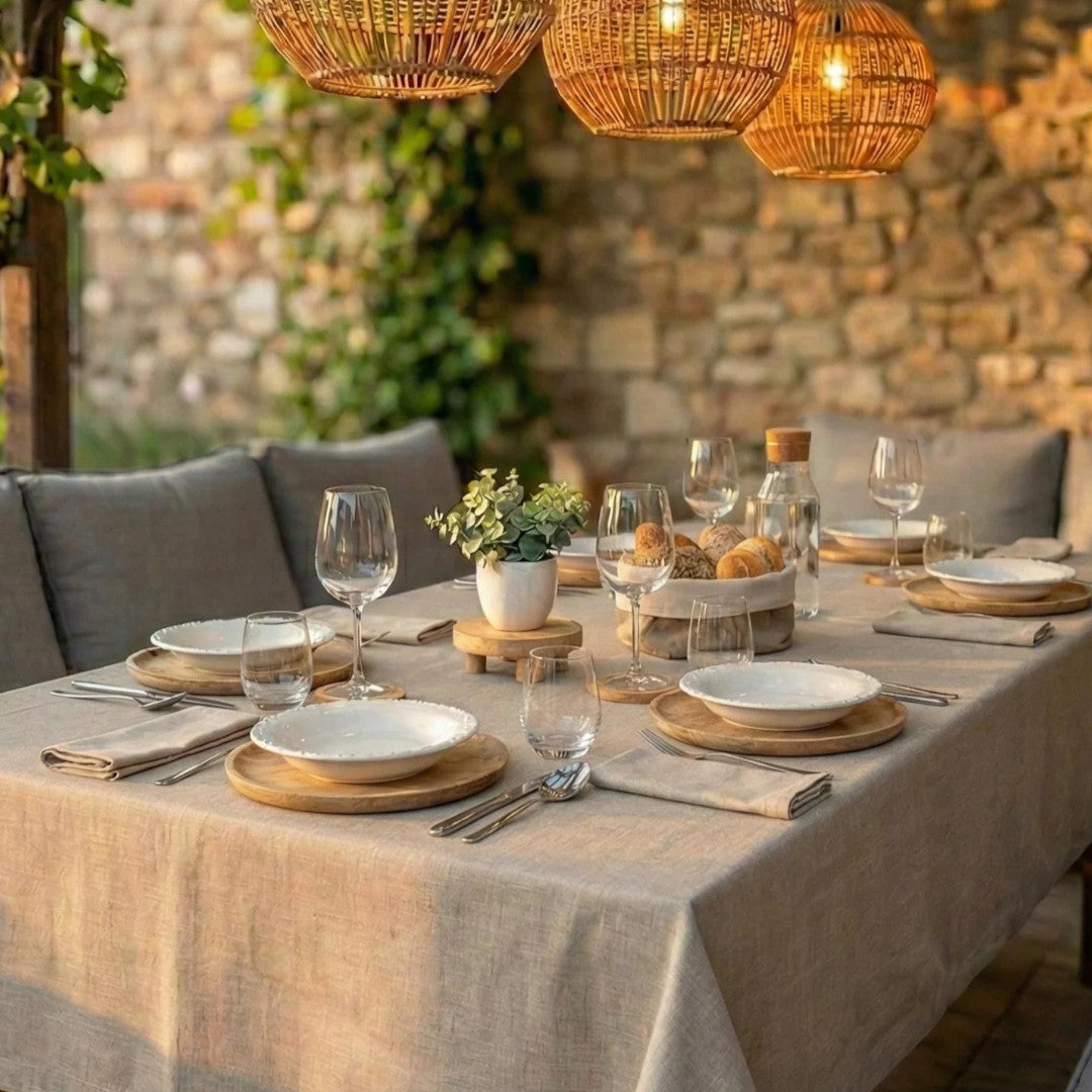 Basic Linen Natur - Textilvaxduk i 100 % lin