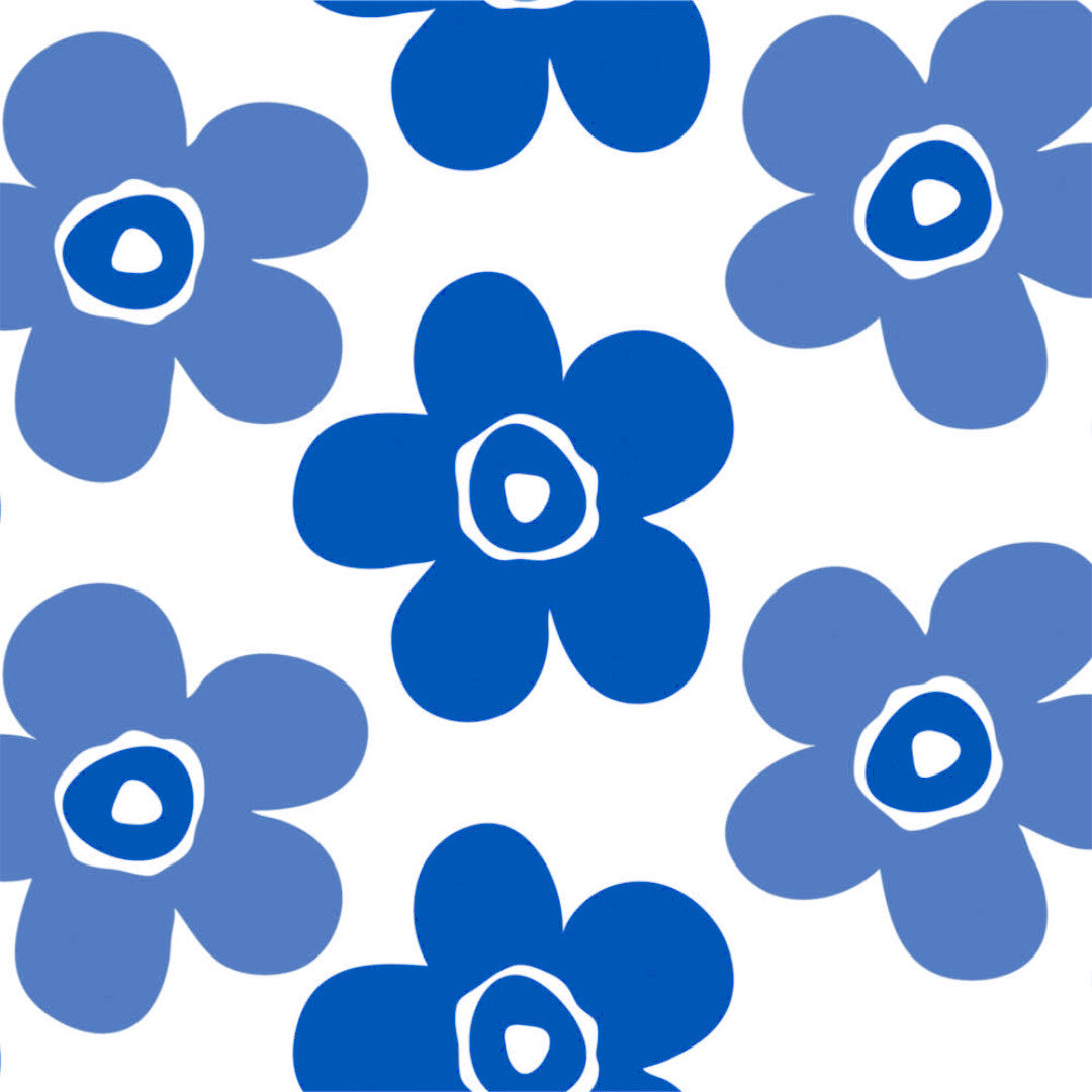Lola voksdug - Big Flower Heavenly Blue närbild