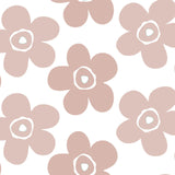 Närbild av Big Flower Rosenwood - Lola vaxduk med stora blommor i beige