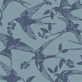 BIRDS Arona Blue - Notes by Susanne Schjerning - textilvaxduk med glidskydd
