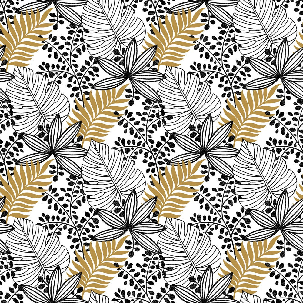 Bladsymfoni - Vaxduk i svart och vitt med gyllene toner