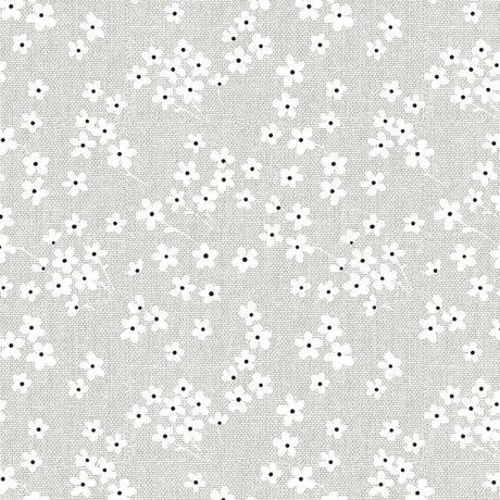 Blossom Mist - Vaxduk med linnelook i grått, närbild
