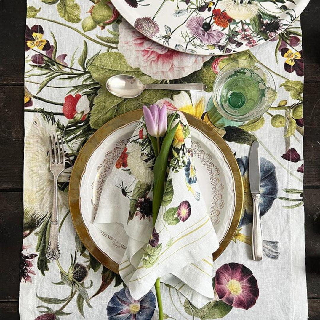 Bordslöpare i linne Flower Garden – Jim Lyngvild