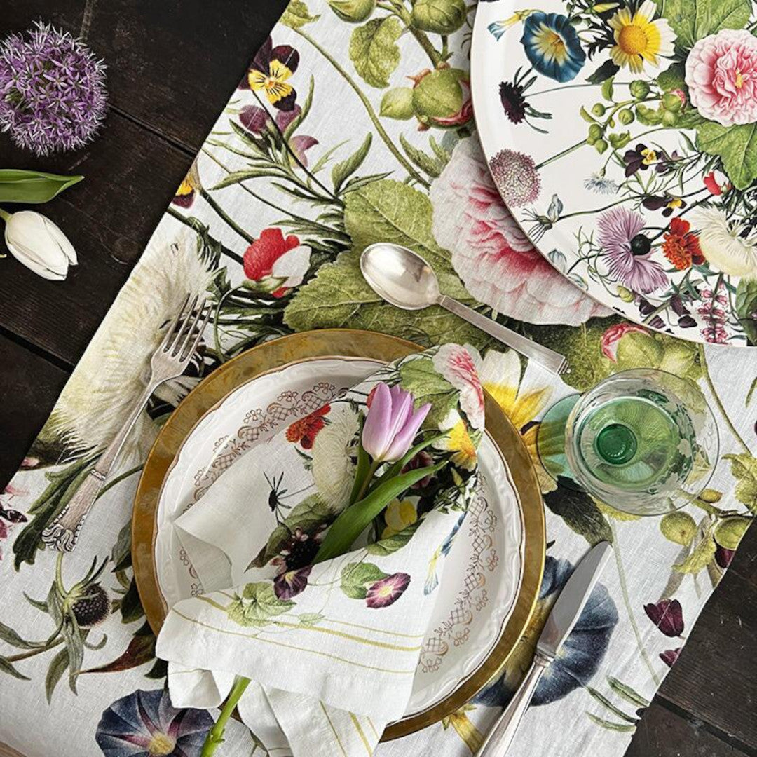 Bordslöpare i linne Flower Garden – Jim Lyngvild