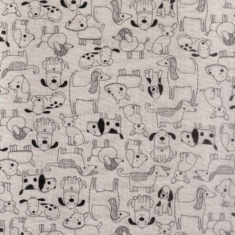 Cani Divertenti e Carini - Textilvaxduk med söta och roliga hundar, närbild