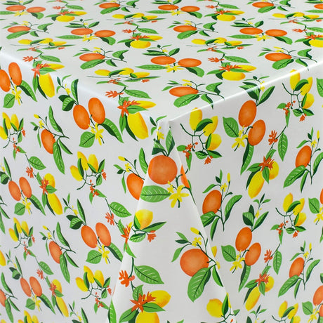 Närbild av Citrus Fröjd - Härlig vaxduk med apelsiner och citroner