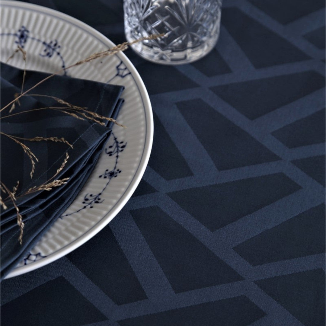 Compliments Ice Damastduk, blå - 140 x 370 cm