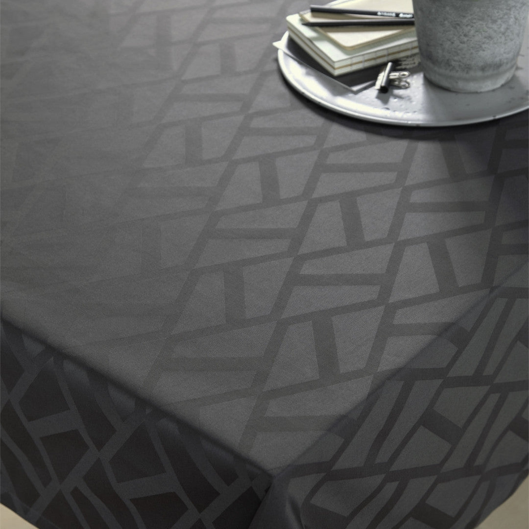 Compliments Ice Damastduk, grå/antracit - 140 x 320 cm