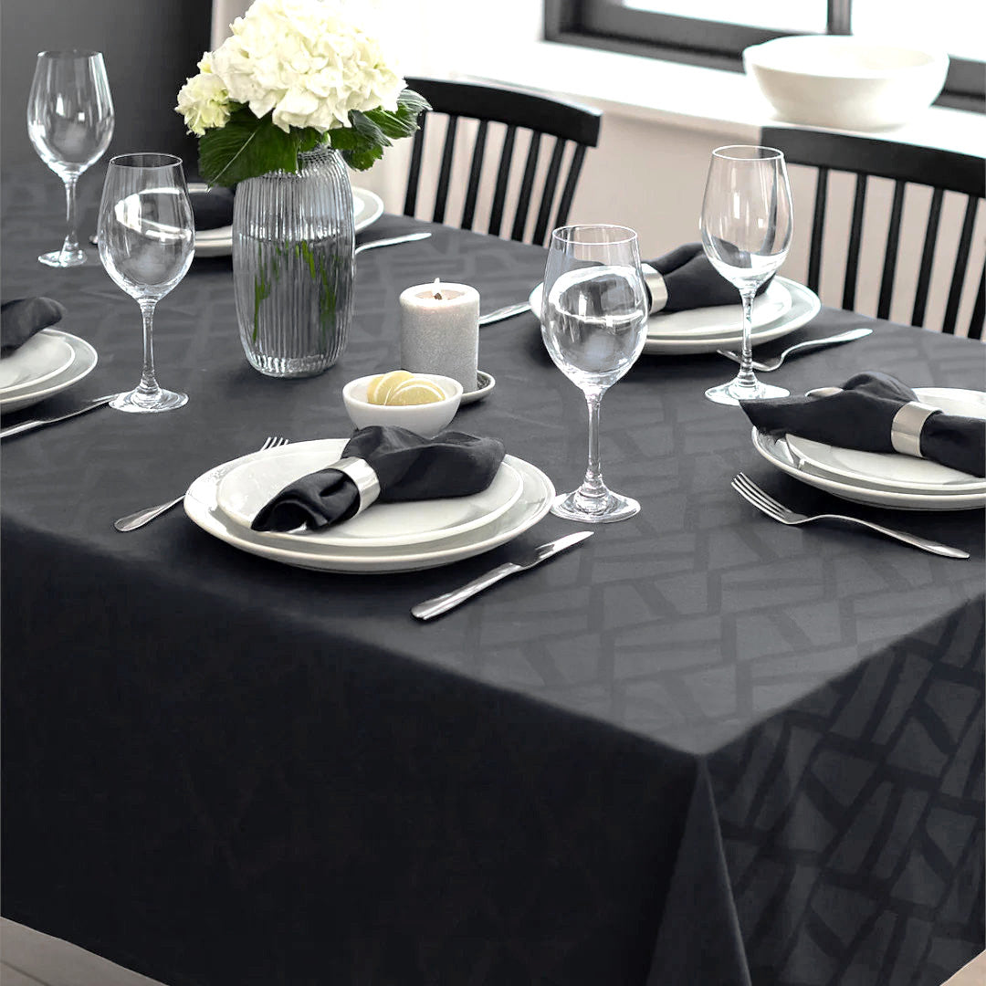 Compliments Ice Damastduk, grå/antracit - 160 x 220 cm