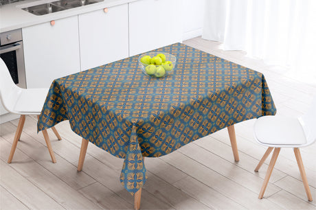 Coumba Petrol - Textilvaxduk med vackert motiv - 155 cm bred