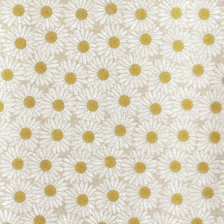 Daisy - Naturfärgad textilvaxduk med vita prästkragar