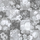 Dalington Grå. vaxduk med rosor i ett elegant präglat mönster