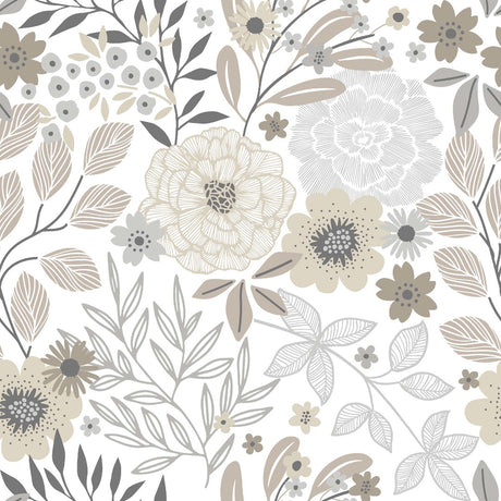 Divine Luxury, Natur - Vaxduk med blommor och blad närbild