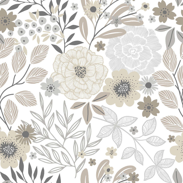 Divine Luxury, Natur - Vaxduk med blommor och blad närbild