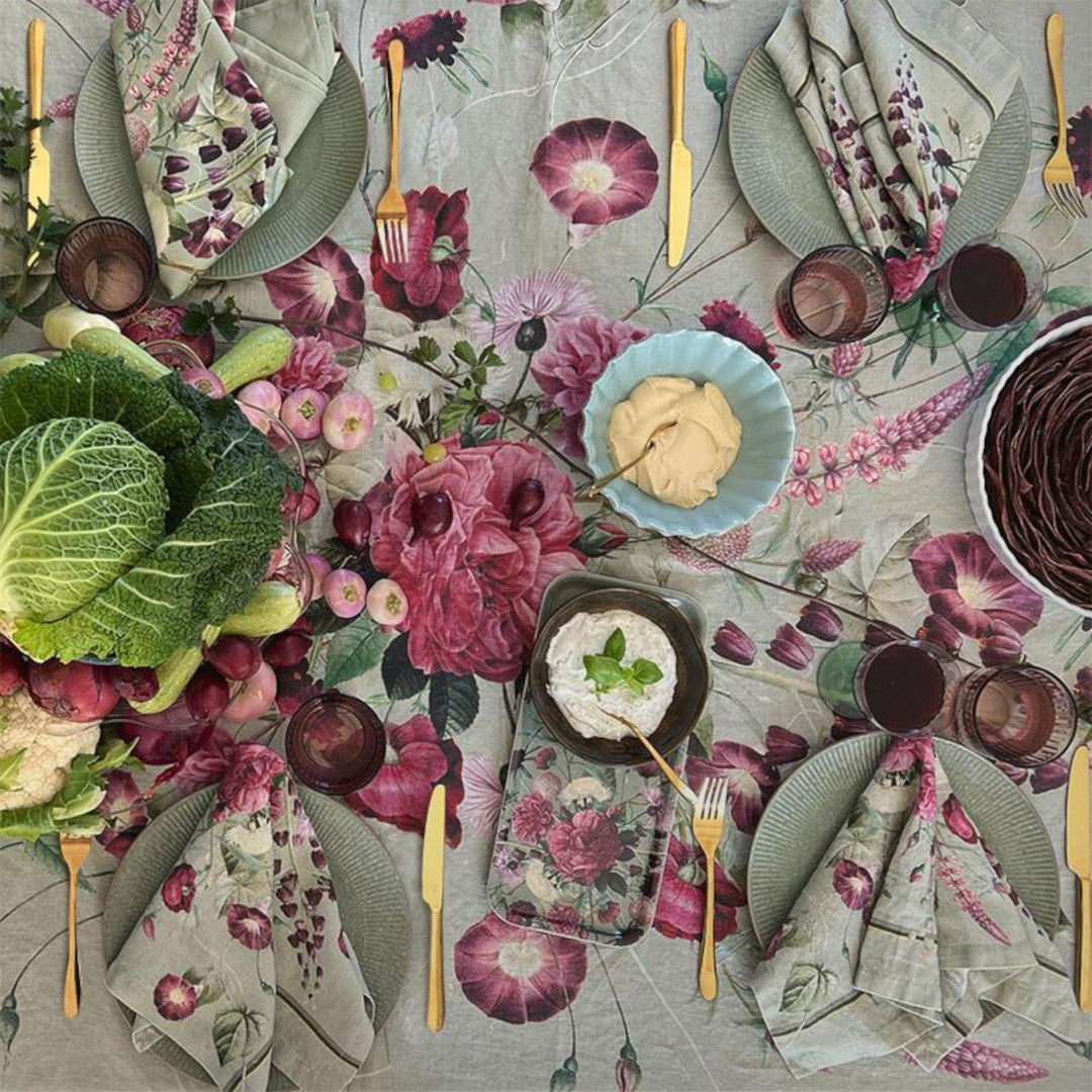 Linneduk Blossom Garden 145 x 220 cm – Jim Lyngvild