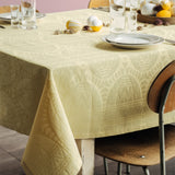 Easter Gul Damastduk, påskduk från Juna - 150 cm x 320 cm miljö bild