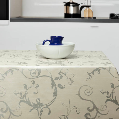 Elegant Ornament – Vaxduk i ljusgrått