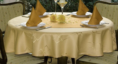 Eleganz Champagne Ø 160 cm, damastduk med teflon