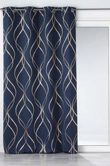 Elise Navy Blå/Guld – Mörkläggningsgardin 135 x 240 cm