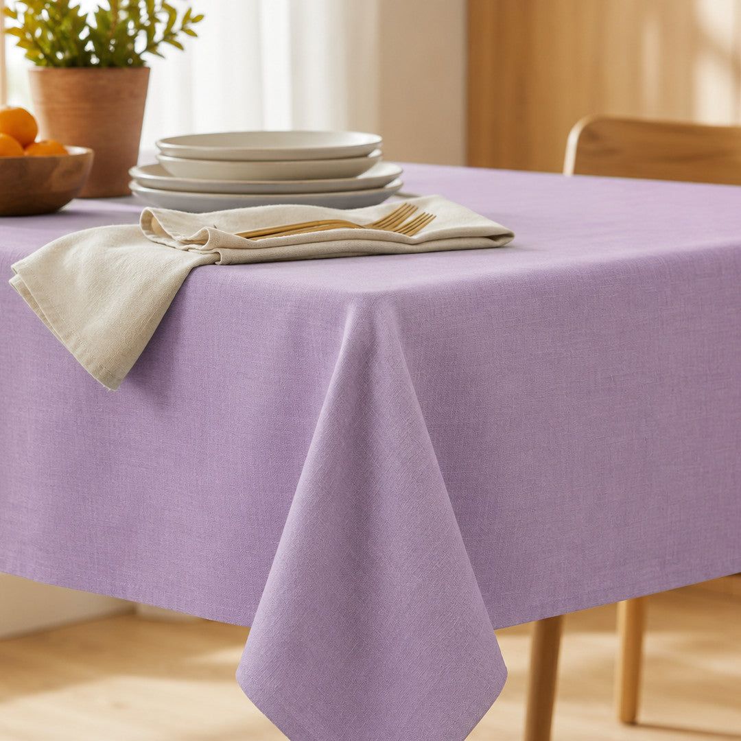 Enfärgad duk i 100 % linne med akrylbeläggning - Lavendel