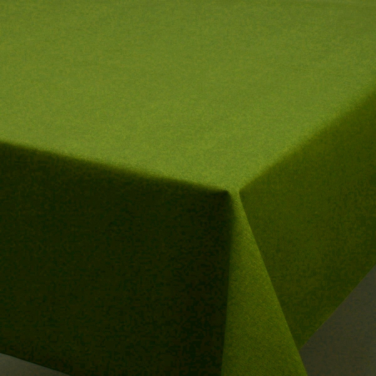 Enfärgad textilvaxduk grön - rund textilvaxduk med resårkant