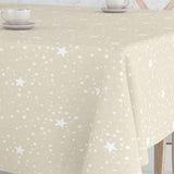 Etoiles Ljus Beige - Julvaxduk med vitt stjärnmönster