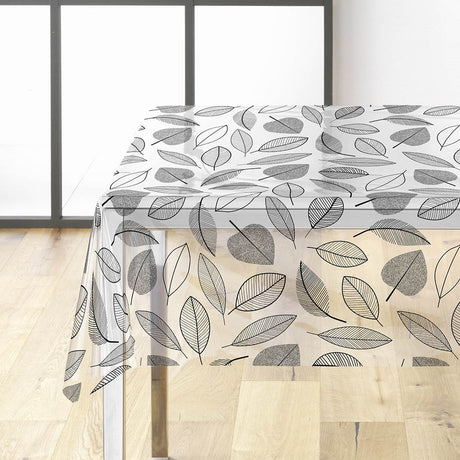 Feuillette Black Glitter - Kraftig genomskinlig vaxduk med streck blad och glittereffekt