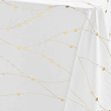 Firmament Metallic Print Vit/guld - Vit nyårs-/julduk med guldtryck, 140 x 240 cm, mönster