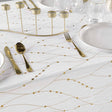 Firmament Metallic Print Vit/guld - Vit nyårs-/julduk med guldtryck, 140 x 240 cm, närbild
