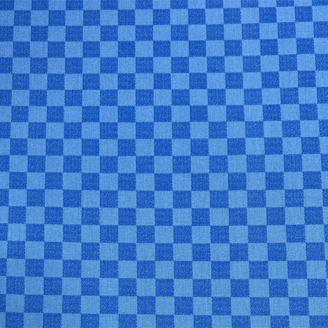 Flair Karo Blue - Rutig textilvaxduk i blå