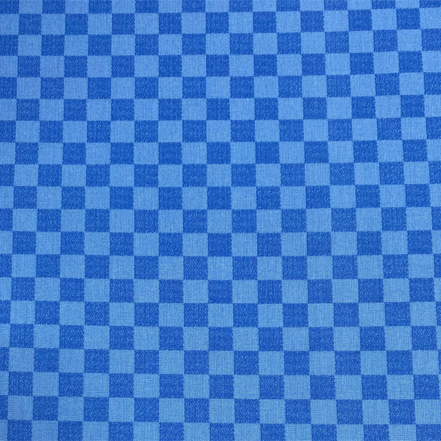 Flair Karo Blue - Rutig textilvaxduk i blå