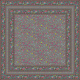 Fleurs Des Champs Antracit - Rektangulär provenceduk 160 x 160 cm, motiv