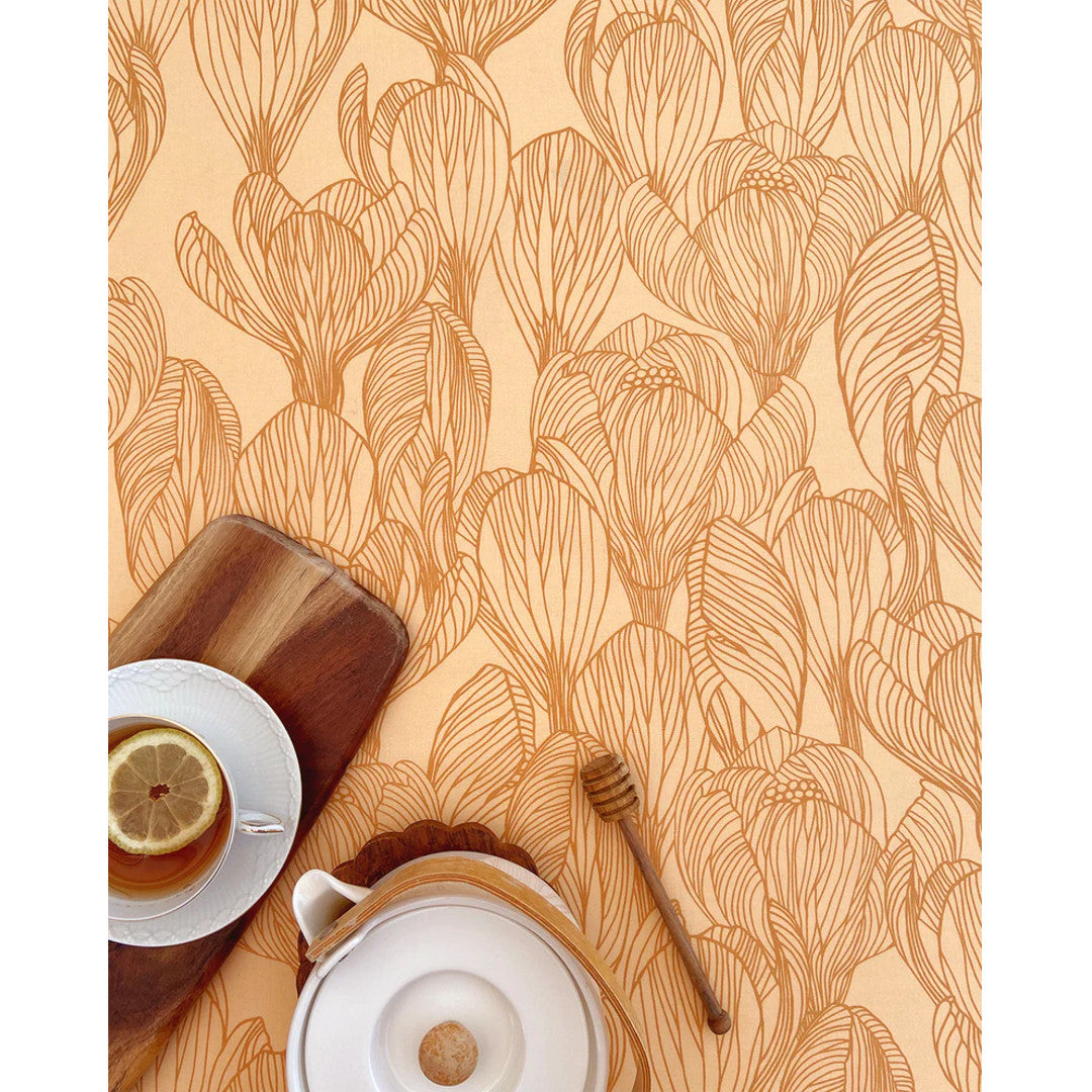 Flora Golden - Notes by Susanne Schjerning - textilvaxduk med glidskydd