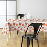 Flory Orange - Fin vaxduk med blommor i varma färger  miljöbild
