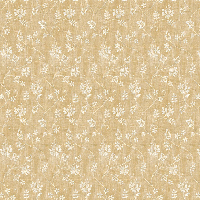 Flower Vine Golden Sand - Lätt präglad vaxduk