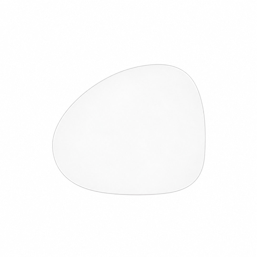 Genomskinlig bordstablett i 2,0 mm klar plast – Curve 46 x 40 cm, modell