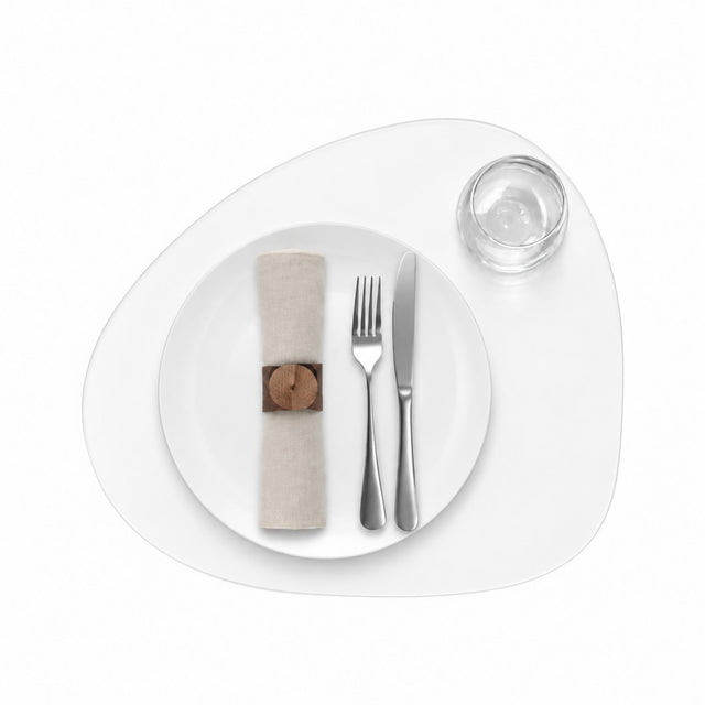 Genomskinlig bordstablett i 2,0 mm klar plast – Curve 46 x 40 cm