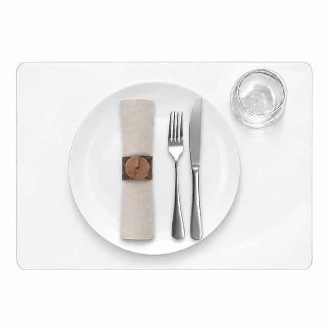 Genomskinlig bordstablett i 2,0 mm klar plast – rektangulär 30 x 43 cm