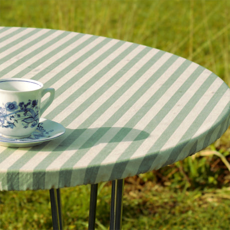 Grön Nordisk Rand - rund textilvaxduk med resår