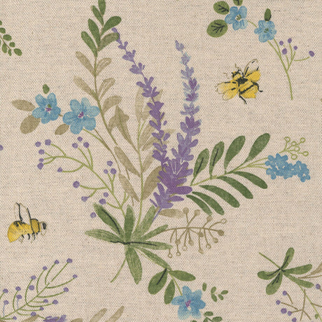 Il Giardino Vivace – Textilvaxduk med surrande bin och blommor