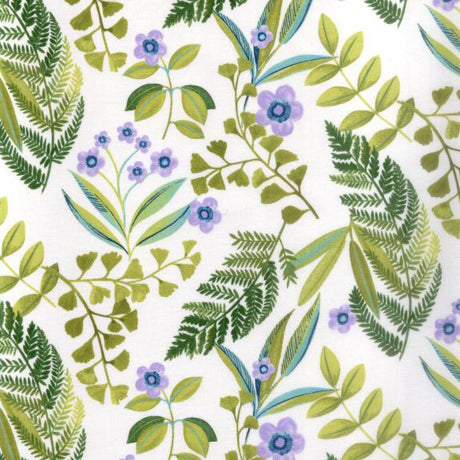 Isabo Grön - Textilvaxduk med blommor och blad