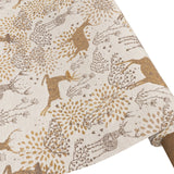 Julduk Golden Reindeers Natur -Textilvaxduk i ljus natur/guld med renar och glidskydd