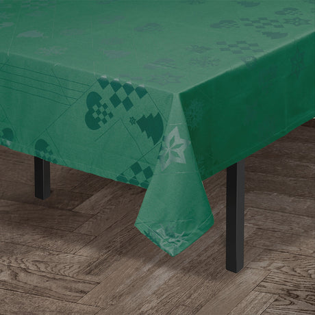 Natale, snygg grön damastduk - 150 cm x 220 cm miljöbild