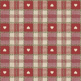 Julvaxduk - Rutig duk med julhjärtan 140 cm